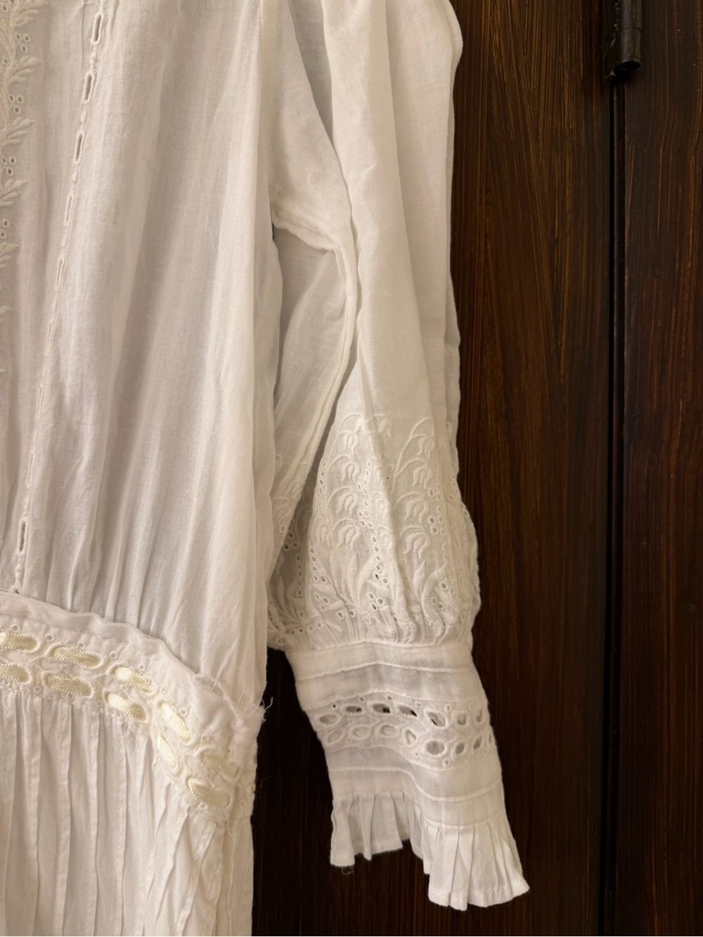 LOVESHACKFANCY Lorelei White Lace Tiered Mini Dress - Picture 8 of 9